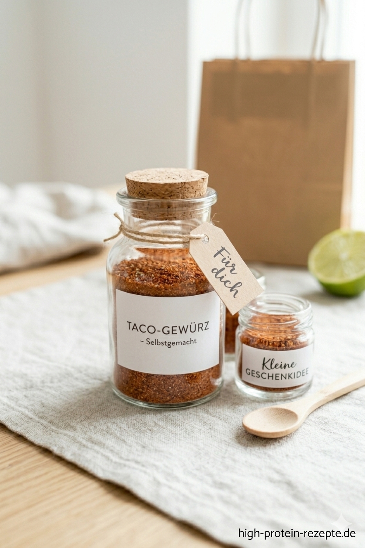 Schluss mit Fixtüten und Fertigmischungen! Mach dein Taco Gewürz in 5 Min. selber. 100 % Geschmack, 0 % Zusatzstoffe, mit individuellem Schärfegrad. High-Protein-Rezepte.de
